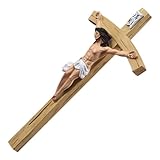 Figura católica: ✨✨✨ la estatua de jesús con la cruz se conserva y mantiene, lo que la hace perfecta para hogares ocupados. la exquisita decoración de jesús, fácil de colocar y coleccionar, puede contribuir al religioso de su hogar.