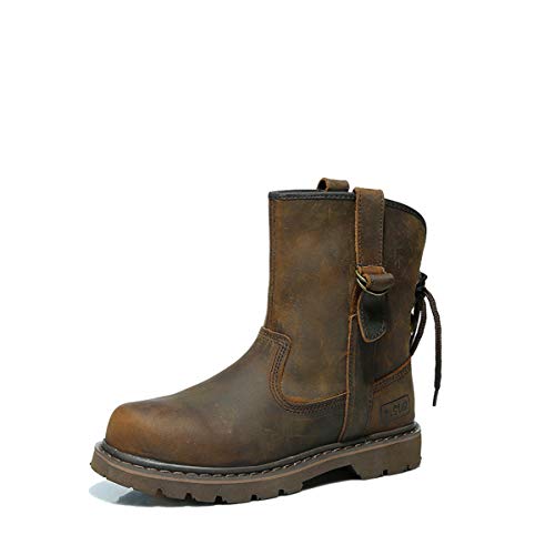 Z.SUO Moda de Cuero- Botas para Mujer Botas para Hombre Unisex-Adulto(44 EU, Caballo Marrón)