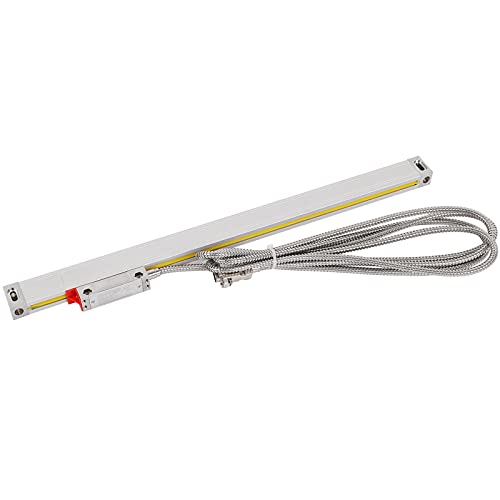 Ausla Codificador de Escala Lineal Codificador de Regla Lineal de Precisión de 5 μM con Manguera de Acero Inoxidable Cable DB9 de 5 V CC de Respuesta Rápida a Prueba de Polvo para Fresadoras y (200)
