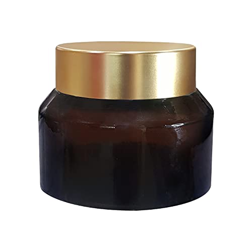 Image of Zenvista Empty Cosmetic Containers, Acrylic Jars, Small Containers For Cosmetics, Lip Balm Containers, Amber Dark Color Jar With Gold Cap-50 gm (Pack of 3)