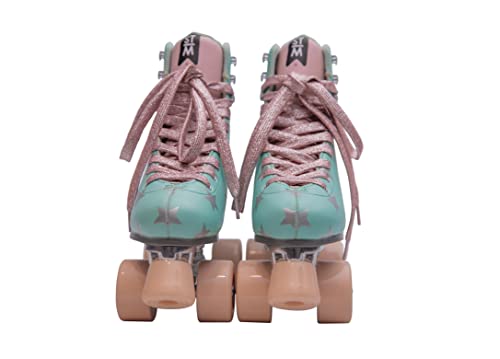 Stmax Roller Skates Women And Girls Quad Derby 4 Wheels Rink Classic Skate Blades For Kids Youth & Adults Skating Patines Para Niñas Y Mujer Outdoor Vintage Rollerskates Green Size 5 Youth 7.5 Women #TOP6