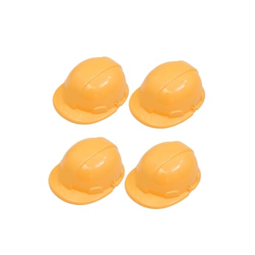 HANABASS Boys and Girls Safety Helmet 4pcs Yellow Construction Hard Hat Toys Simulation Engineering Safety Helmet Toddler Construction Toys