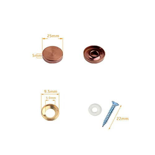 Mirror Screws 25mm 304 Stainless Steel Cap Cover Nails for Decorative Mirror Sign/Advertising Hardware, Nails, Construction(Rose Gold) - Image 2