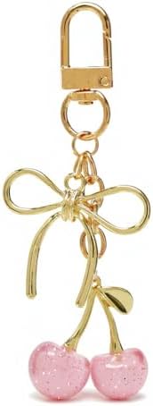 OXIHOUSE&CO- Bag Charm Keychain Set (Cherry, Flower) – Cute Key Rings for Handbags & Backpacks