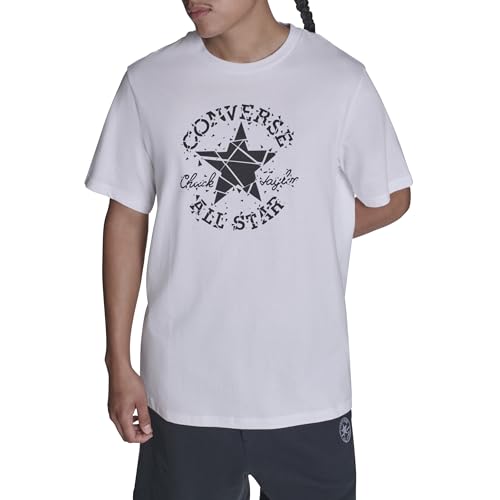 Converse Mens Broken Glass T-Shirt, White, Large