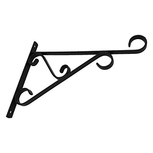 OUTOUR Sturdy Iron Heavy Duty 14" Plant Hook Planter Hanger Bracket for Hanging Wall Garden Decoration Patio Lawn Yard Backyard Indoor Outdoor Decor Home House Balcony Hall Porch, Matte Black