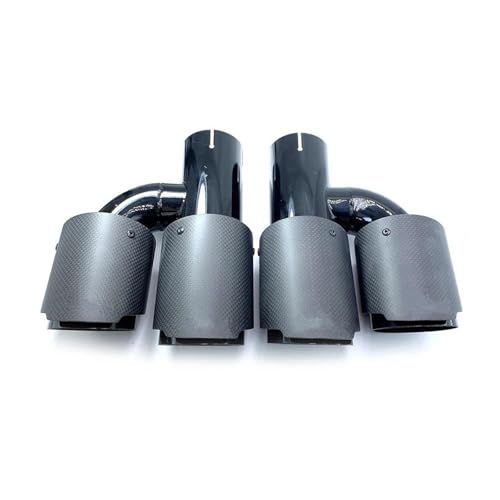 Escape de coche universal doble de fibra de carbono negra mate y acero inoxidable 57mm 89mm