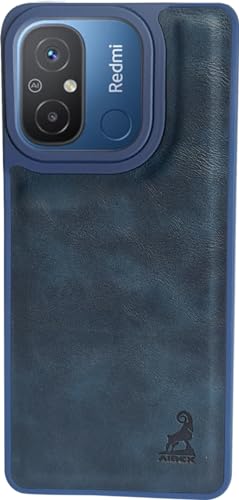 Image of AIBEX Shield Back Cover Case Compatible with Xiaomi Redmi 12C / Poco C55 Back Cover | Flexible Vegan Leather | Full Camera Protection | Raised Edges | Super Soft-Touch | Bumper Case