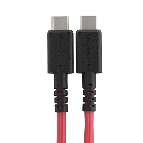 オウルテック Type-C(USB-C) to Type-C(USB-C)ケーブル USB PD 60W対応 やわらかくて断線に強い 50cm ブラック/レッド OWL-CBKCCS5-BKRE