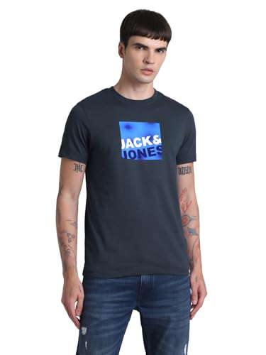 Image of JACK & JONES Men's Cotton Solid Slim Fit T-Shirt