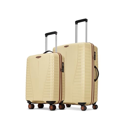 Image of Aristocrat Airpro-Max Set of 2 Cabin & Medium Size Trolley Bags, Lightweight Polypropylene Case Luggage, 8 Wheels, Combination Lock, Travel-Friendly, 3-Yr International Warranty, Mojave Desert