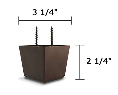 2 1/4" Tall/High Universal Hdpe Plastic Furniture Triangle Sofa/Couch/Chair Legs With Screws - Set Of 4 #TOP1