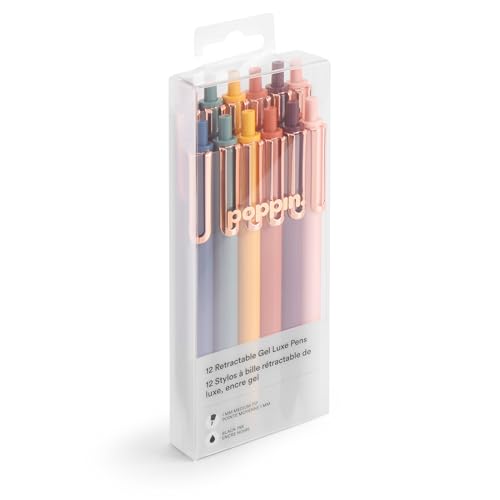 Poppin Bolígrafos Retráctiles de Gel Punta Fina 0.7 mm 12 U miniatura 1