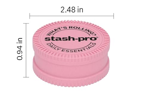 Image of Stash-Pro Herb Grinder - Compact 2-Part Crusher with Magnetic Lid | Durable Plastic Build | Portable for Daily Essentials (Pink)