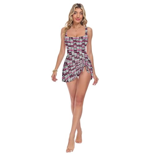 Maillot de bain une pièce femme réglable push up amincissant piscine motif dirt track
