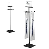 Montex Umbrella Bag Stand, Umbrella Holder Stand with Free 210 Disposable Large Plastic Umbrella Bags, Wet Umbrella Bags Stand, Black