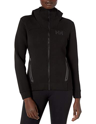Helly Hansen Women's Hydropower Ocean Semi-Technical Full-Zip Hooded Sweatshirt, 990 Black, Medium