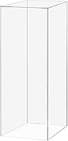 Vista 121 de Acrylic Display Riser Box Clear Plexiglass 12" x 12” x 19” No Lid Hollow Pedestal 5 Sided Display Trinkets Flowers Dust Cover Bin Collectible Items