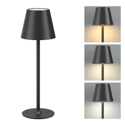 Luminária Abajur de Mesa LED Touch Sem Fio Portátil, Recarregável...