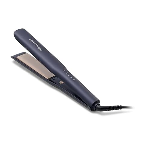 Bio Ionic GoldPro 1.5" Hair Straightener, Blue, Moisturizing Heat Technology & 24K Gold MX, Hair Straightening Iron for Sleek Styles & Flat Iron Curls, 40% Longer Plates, Adjustable Heat Cover