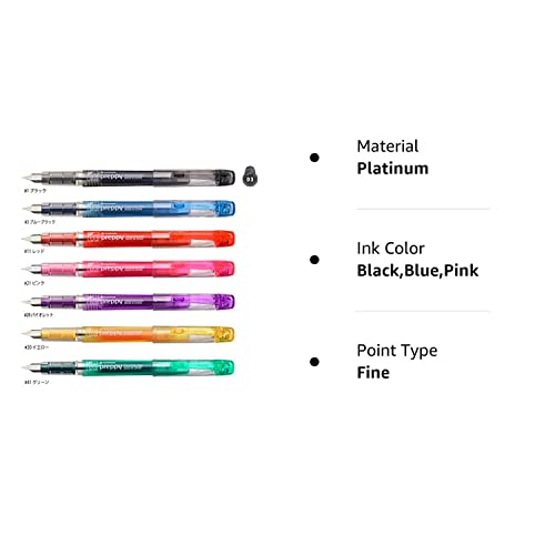 Platinum Fountain Pen, Preppy (Psq-300), Fine Point - Pack Of 7, Japan Import #TOP4
