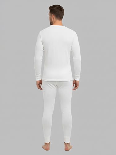 Image of Lux Cozi HEATEK Men's Round Neck Full Sleeve Skin Friendly Winter Wear Thermal Top and Bottom Set | Thermal Set for Men | Style 333