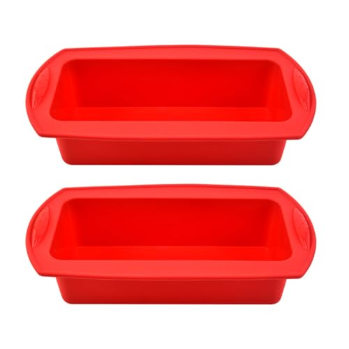 huiyoujiu 2 Pack Loaf Tins, Silicone Bread & Loaf Tins, Temperature Resistant & Non Stick Silicone Bread Mould, Baking Trays for Baking Loaves, Cakes or Breads (27×13×6.5cm)