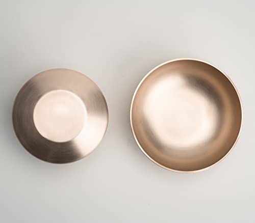 Notbichae Premium Bronzeware Rice Bowl Soup Bowl 2 Sets Korean Traditional Handmade Tableware Bangjja Yugi With Gift Wrap #TOP1