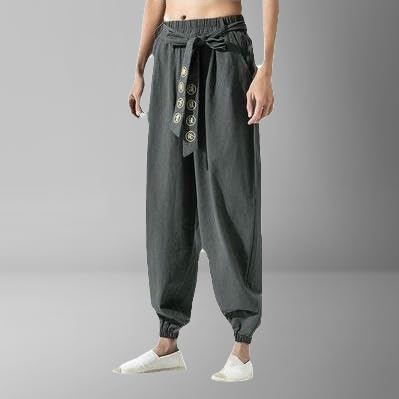 Pantalon Sarouel Homme Décontracté Imprimé Style Chinois Coupe Ample