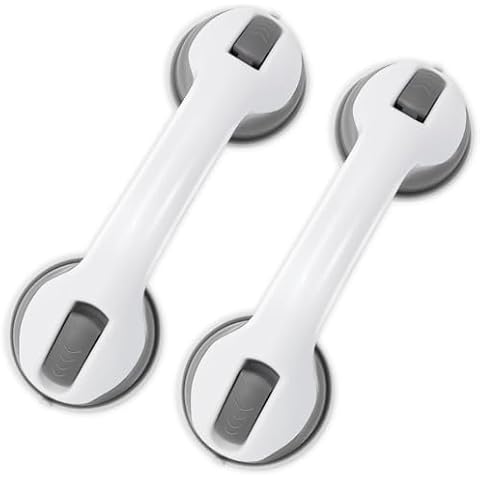 TIMIVO Shower Grab Bar 2 Pack Suction Grab Bars for Bathtubs and Showers, Shower Handle&Handrails for Seniors and Elderly Bathroom Safety Bathtubs Toilet Tiles Glass Cover