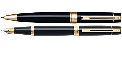 Sheaffer 300 parure stylo plume et bille noir et or avec coffret luxe