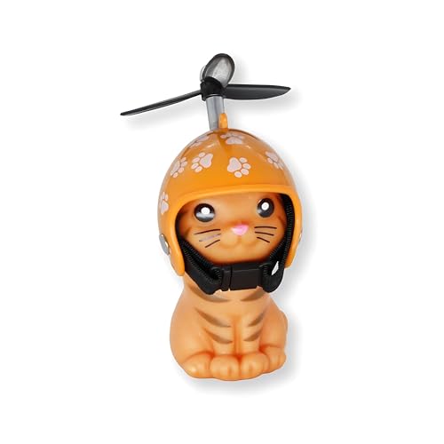 Winkee Fahrrad-Kätzchen mit Helm & Propeller, süße Fahrrad Deko Katze