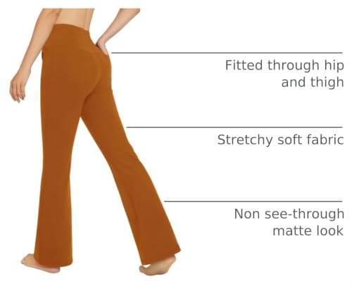 Image of G4Free Bootcut Yoga Pants with 4 Pockets Flare Leggings for Women High Waisted Casual Dress Pants