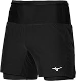 Haute qualite Mizuno Multi Pocket 7.5 2in1 Short Pantalons, Black, M Homme