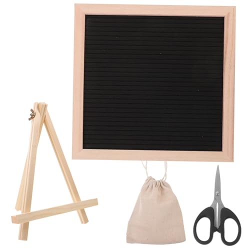 BUTIFULSIC 1 Set Wooden DIY Letter Board DIY Message Board Convenient Message Board Stainless Steel Felt Message Board Decor Black