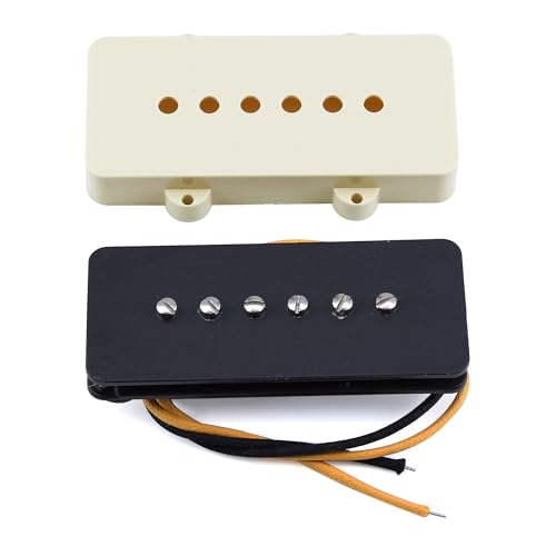 FLEOR Alnico 5 Single Coil Bridge Pickups 8-9K for FD JM Vintage Style Guitar,Vintage White, Bridge 8-9K - Image 3