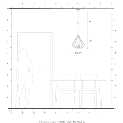 Livex Lighting 40923-92 Prism Pendant, English Bronze by Livex - Used condition - Image 8