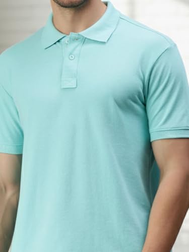Image of Lux Cozi Men's Cotton Solid Polo Tshirt | Collar Tshirts | Half Sleeves | Stylish & Premium All Day Wear | Pack of 1