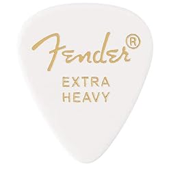 Fender® »351 SHAPE CLASSIC PICKS« Médiators en Celluloïd – Forme: 351 – Pack de 12 – Épaisseur: X-Heavy – Couleur: Blanc - Les Beatles, Paul McCartney, John Lennon, RIngo Starr, George Harrison