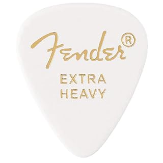 Fender® »351 SHAPE CLASSIC PICKS« Médiators en Celluloïd – Forme: 351 – Pack de 12 – Épaisseur: X-Heavy – Couleur: Blanc - Les Beatles, Paul McCartney, John Lennon, RIngo Starr, George Harrison