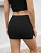 LOMON Womens Black Mini Skirts with Shorts Underneath Sexy Y2k Bodycon Low Rise Tight Micro Skorts Stretchy Trendy Club Going Out Outfits (Black, XS)