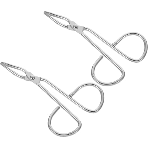 WATIIFUFU Pinzette a Forbice in Acciaio Inossidabile Set 2 Pezzi per Sopracciglia e Ciglia Strumenti Compatti per Modellare Peli del Viso Presa Precisa per Viaggi e Toelettatura Femminile