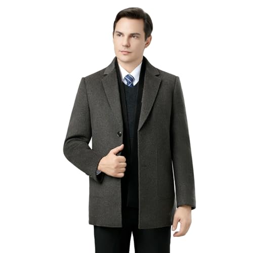Trench d'hiver mi-long homme anti-froid doublé duvet amovible col costume