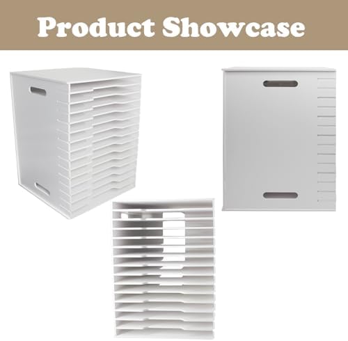 15 Tier White Cardstock A3 Paper Sorter Storage Rack,File Organizer for Desk with Extraction Slot for 12.4 * 12.4 * 16.4Inch Scrapbooks, for Home Office School,White