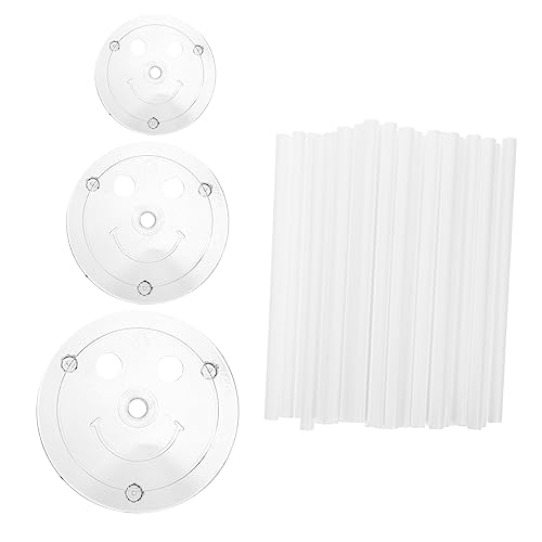 SOLUSTRE 1 Set Cake Dowel Rods Set with Separator Plates Support Straws for Tiered Cakes Easy to Assemble for Weddings and Parties