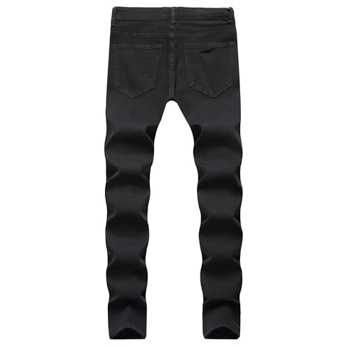 Maiyifu-GJ Men's Distressed Slim Fit Biker Jeans Ripped Destroyed Straight Leg Denim Pants Fashion Stretch Hip Hop Jeans4