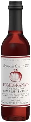 Sonoma Syrup Co Pomegranate Grenadine Simple Syrup, 12.7 oz for Cocktails, Tea, and Baking