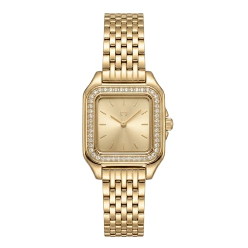 MARLION JEWELS Relojes de Mujer. Reloj analógico Cuadrado para Mujer con diseño Elegante y Moderno. Reloj de Mujer Original con maquinaria de Cuarzo Reloj Pulsera Mujer (Dorado   Brillantes)