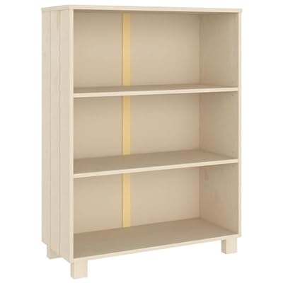 GHVBNMF Solid Pinewood Book Cabinet, 3-Tier Open Shelf Bookcase in Honey Brown, Traditional Wood Display Storage Organizer for Home Office and Living Room, 33.5 x 13.8 x 44.1 Inches