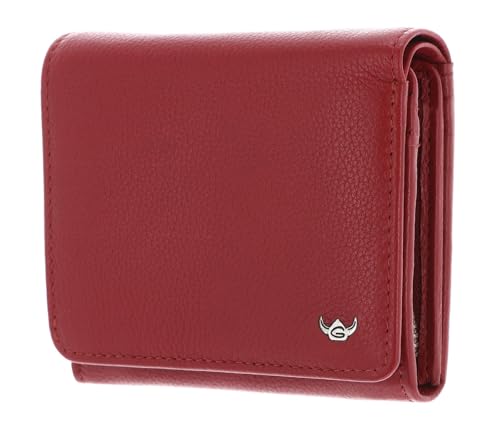 Porte-monnaie cuir RFID Golden Head Madrid 3335 rouge zippé pour femme et homme